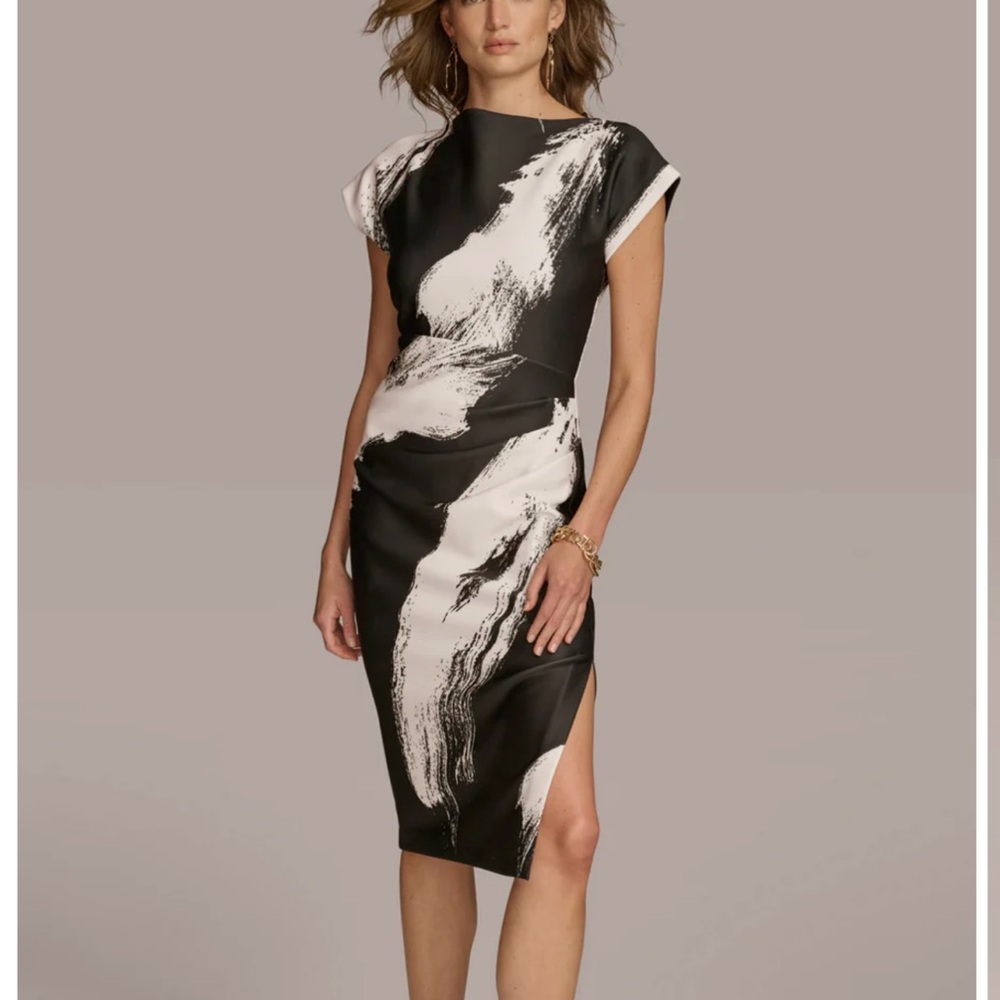 NWT Donna Karan Black and White Dress
